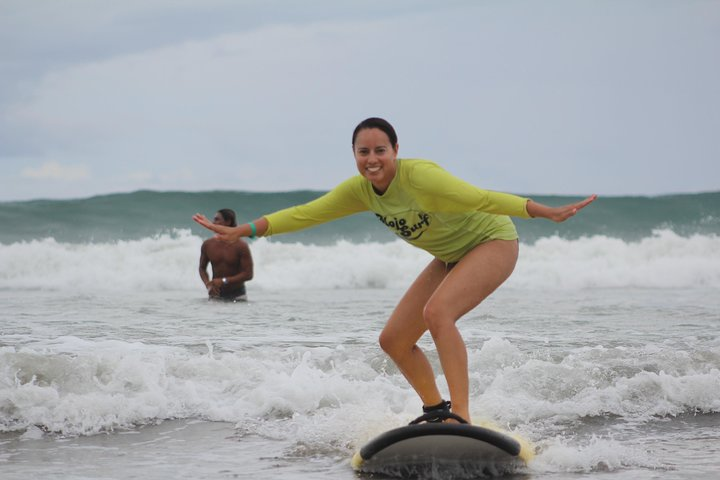 Perfect waves for beginners on our secluded beach spot